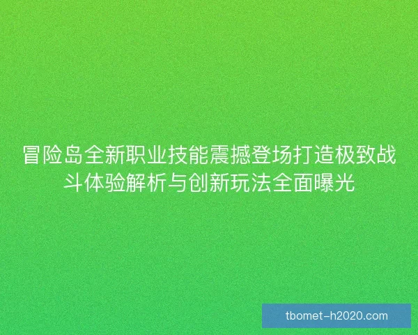 冒险岛全新职业技能震撼登场打造极致战斗体验解析与创新玩法全面曝光