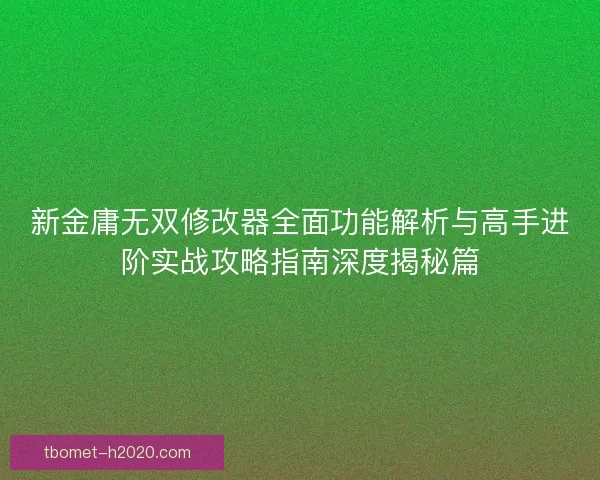 新金庸无双修改器全面功能解析与高手进阶实战攻略指南深度揭秘篇